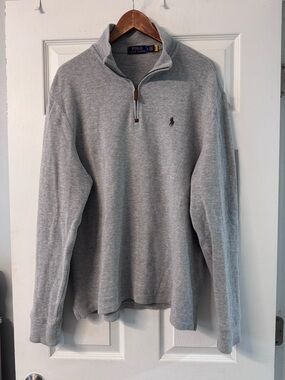 Polo by Ralph Lauren Light Gray Half-Zip Pullover Sweater